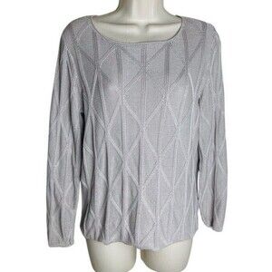 Spirit of the Andes Cable knit 100% Pima cotton Sweater Medium Square Neck Peru